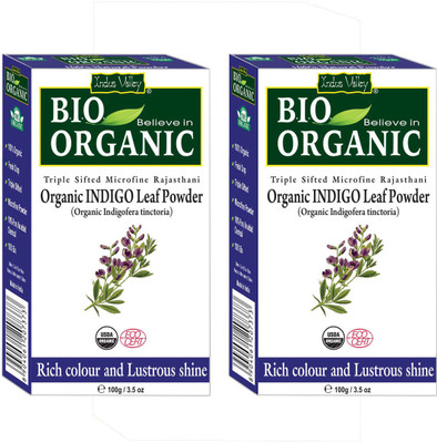 

Indus Valley BIO Organic INDIGO HENNA (Indigofera Tinctoria) with Color Recipe Book- Twin Set(200 g)