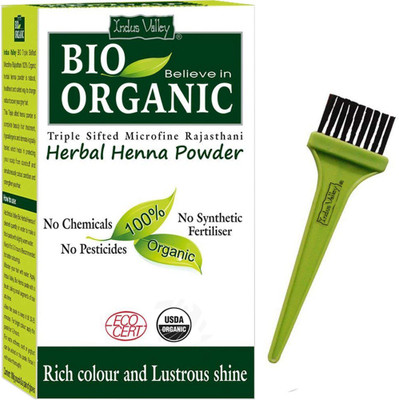

Indus Valley Bio Organic Herbal Henna Powder with Brush Kit(100 g)