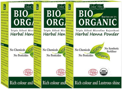 

Indus Valley Set of 3- Bio Organic Herbal Henna Powder(300 g)