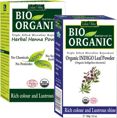 

Indus Valley 100% Pure Indigo Powder With Herbal Henna Powder Combo(200 g)