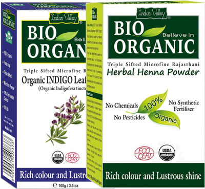 

Indus Valley 100% Organic Indigo Powder and Bio Henna Mehendi Powder Combo Pack(200 g)
