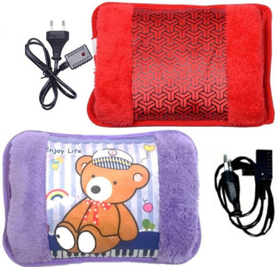 

Cinnamon Super Comfort Velvet Electric Warm Gel Bag With Auto Cutoff 2 Pack Combo of Electric 1 L Hot Water Bag(Multicolor)