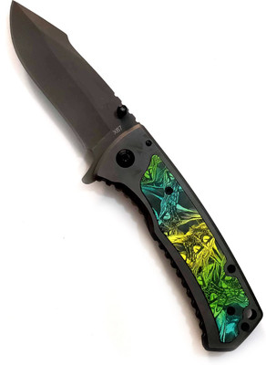 Military Green Buck X-67 Grey Yellow Green Pocket Folding Knife Knife, Combat Knife, Survival Knife, Campers Knife, Pocket Knife(Grey)