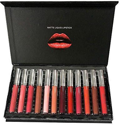 

Spdoo Liquid Lipstick Mat Set, 12 Colors Long Lasting Matte Lip Gloss Set Waterproof Pigmented Lip Makeup Kit(Multicolor)