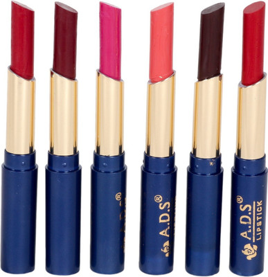 

ADS Waterproof lipstick set of 6 multicolor (BB)(Multicolor, 1.5 ml)