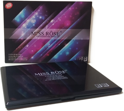 

MISS ROSE Professional Make-Up Kit 3 color Blush 3 color Powder 12 Color HighGloss 60 Color Eyeshadow