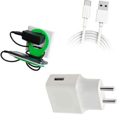 DAKRON Wall Charger Accessory Combo for Samsung Galaxy A8 Plus(White)
