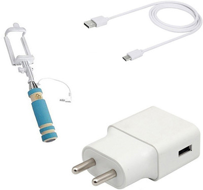 DAKRON Wall Charger Accessory Combo for Motorola Moto M(White)