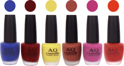 

AQ Fashion Gel Velvet Matte Nail polish combo 6 Multicolor(Pack of 6)