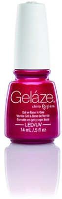 

China Glaze Gelaze 100% Gel-n-Base Polish, 108 Degrees, 0.5 Ounce Red