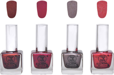 

Lips & Tips Premium Collection Exclusive Nail Paints -Frost Brown, Cherry Blast, Copper Glaze, Cherry Sparkle (Pack of 4) Frost Brown, Cherry Blast, Copper Glaze, Cherry Sparkle(Pack of 4)