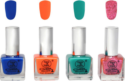 

Lips & Tips Premium Collection Nail polish - Combo set of 4 Exclusive Nail Enamels - Royale Blue, Orange Affair, Forest Green, Strawberry Crush ( Pack of 4 ) Multi(Pack of 4)