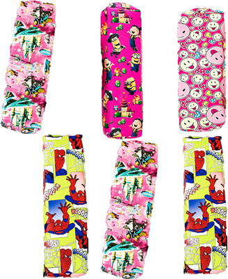 

Shopkooky Mix cartoon character pencil pouch Birthday gift Art Polyester Pencil Boxes(Set of 6, Multicolor)