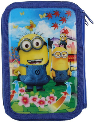 

Era Innovative Gifting pencil pouch minnion Art Canvas Pencil Box(Set of 1, Blue)