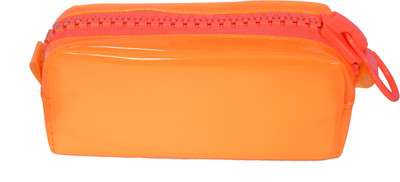 

Era Innovative Gifting Boys And Girls Zipper Lock Bags Candy Art Polyester Pencil Box(Set of 1, Orange)