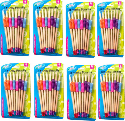 

TECHNOCHITRA WOODEN PENCILS WITH GRIP FOR HAND WRITING IMPROVEMENT PACK OF 8 Pencil(Set of 8, Multicolor)