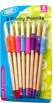 

TECHNOCHITRA GRIP PENCILS WITH ERASER INCLUES EIGHT PENCILS Pencil(Set of 1, Multicolor)