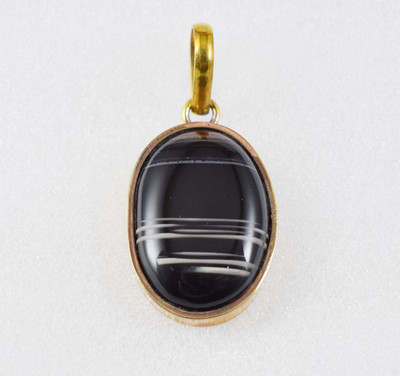 SPRIGEMS hakik Agate Copper Pendant