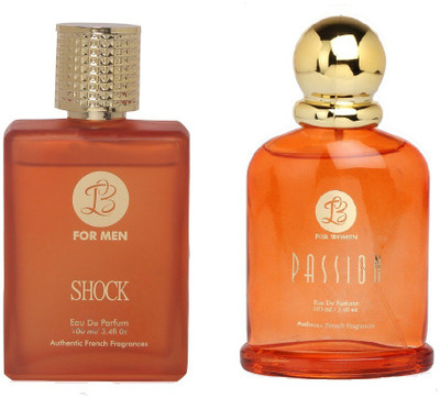

Lyla Blanc Mens SHOCK & Womens PASSION - (Set of 2 Perfume for Couple) (100ml each) Eau de Parfum - 200 ml(For Men & Women)