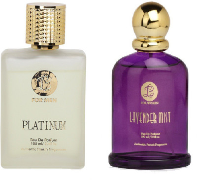 

Lyla Blanc Mens PLATINUM & Womens LAVENDER MIST - (Set of 2 Perfume for Couple) (100ml each) Eau de Parfum - 100 ml(For Men & Women)