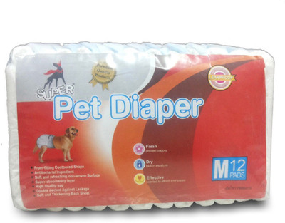 

Goofy Tails Super Diaper (Medium, 12Pieces) Disposable Dog Diapers(Pack of 12 M)