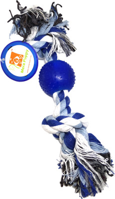 

Mera Puppy Dog Cotton Long Rope Toy With Chew Rings Cotton Fetch Toy, Tug Toy, Training Aid For Dog