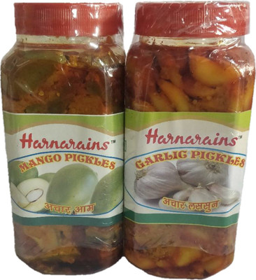 

Harnarains Pickle Combo 2 Mango, Garlic Pickle(800 g, Pack of2)