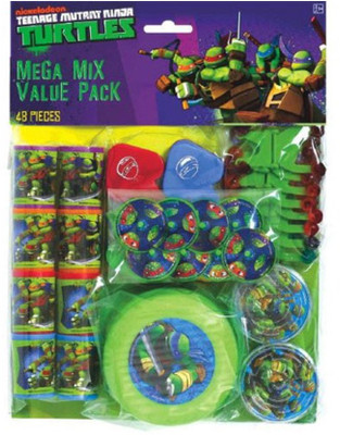 Amscan Teenage Mutant Ninja Turtle Mega Mix Favor Pack (48) Pieces Birthday Party