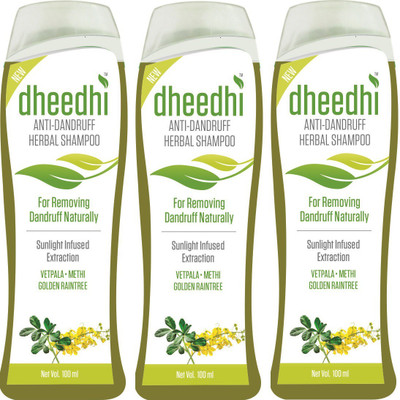 

Dhathri Dheedhi Anti-Dandruff Herbal Shampoo for Removing Dandruff Naturally - 100ml (pack of 3) total 300 ml(300)