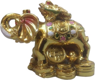 

Ripe India Ripe India Elephant On Frog Multicolor Decorative Showpiece - 6 cm(Polyresin, Multicolor)