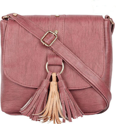 

REYAZ@JAIBUN Girls Casual Maroon PU Sling Bag