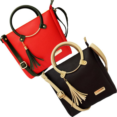 

BANDICOOT Girls Evening/Party, Casual, Formal Red, Brown PU Sling Bag, Brown;red