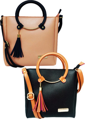 

bandicoot Women Casual, Formal, Sports, Evening/Party Pink, Black PU Sling Bag, Black;pink