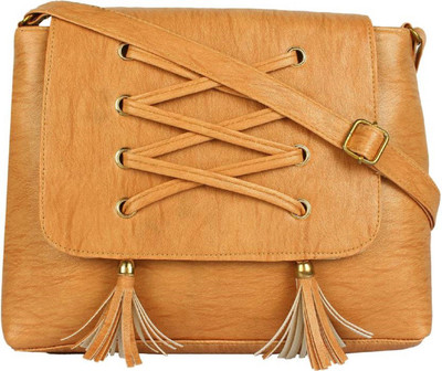 

Zakra Women Casual Yellow PU Sling Bag