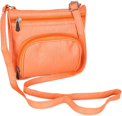 

Leather Land Women Formal, Casual Orange Leatherette Sling Bag