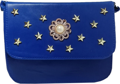 

Mango star Girls Casual Blue Rexine Sling Bag