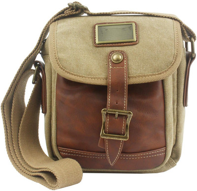 

Bagaholics Women Casual Khaki Canvas Sling Bag