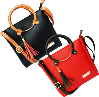 

bandicoot Women Casual, Formal, Sports, Evening/Party Red, Black PU Sling Bag, Black;red