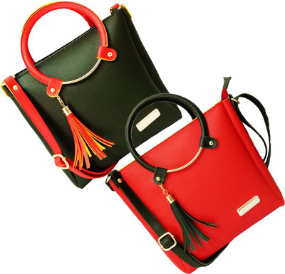 

BANDICOOT Girls Evening/Party, Casual, Formal Green, Red PU Sling Bag