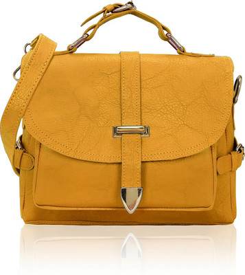 

Kleio Women Casual Yellow PU Sling Bag