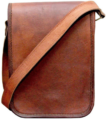 

dzcollections Men & Women Casual Brown Genuine Leather Sling Bag