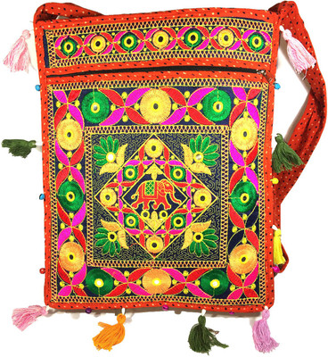 

Veeplay Women Casual Orange Fabric Sling Bag