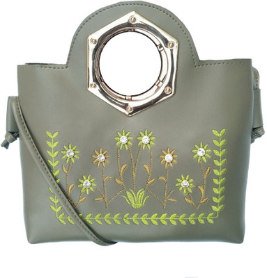 

AVS Women Evening/Party, Casual Green PU Sling Bag