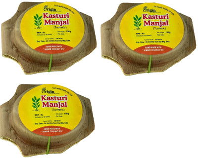 

The Origin Kerala Ayurvedic Herbal Body Soap / 100% Organic / (KASTURI MANJAL)(450 g, Pack of 3)