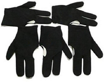 

HR GROUP 5 Black Billiards Pool Snooker Cue Shooters 3 Fingers Gloves Billiard Gloves (, Black