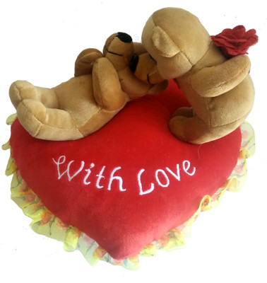 

kaykon Kissing Couple Teddy Soft Toy Valentine Gift Superb Quality - 20 cm(Brown)