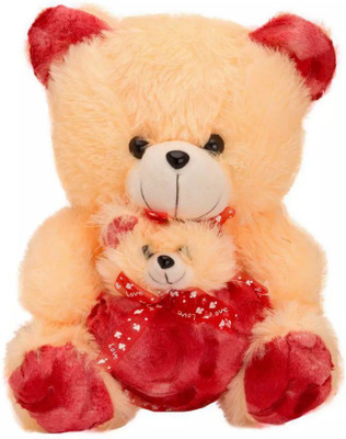 

kashish gift gallery cream teddy bear with baby 60 cm - 12 inch(Cream)