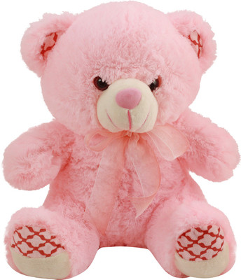 

Miss & Chief Cute Sitting Teddy Bear Stuffed Plush Toy With Ribbon - 30 cm(Brown)
