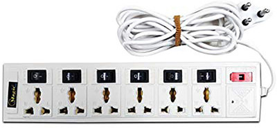 

Magic Lite 6+6 Extension Cord 6 Socket Surge Protector(White)