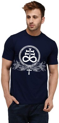 Aseria Printed, Graphic Print Men Round Neck Dark Blue T-Shirt